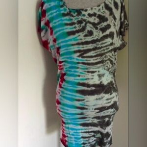 Fabulous Tie Dye Short Sleeve Special Mini Dress